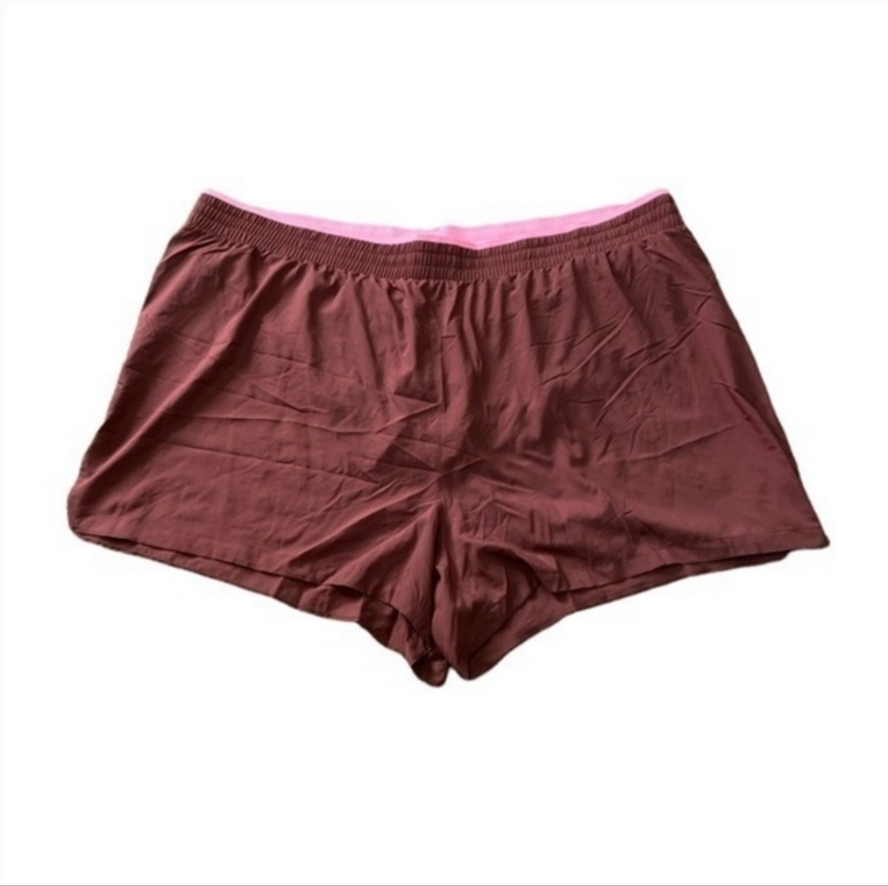 FABLETICS Breathe Run Short Burgundy Pink Trim Size 4X